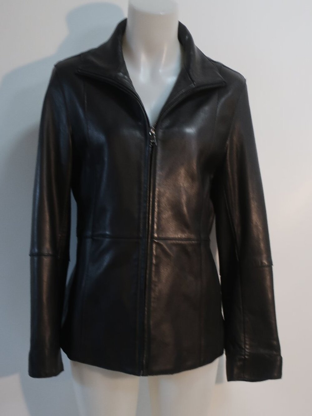 Womens Marc New York Andrew Marc Black (Item-11) Full Zip Leather Jacket L